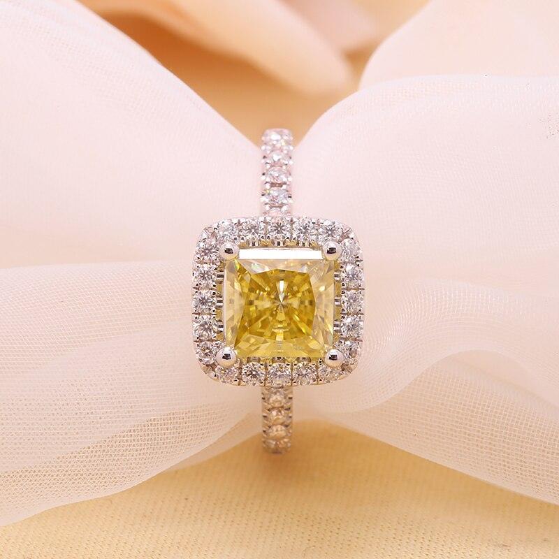 2CT Yellow Princess Cut Moissanite 10K Gold Ring - The Real Jewelry CompanyThe Real Jewelry CompanyRings