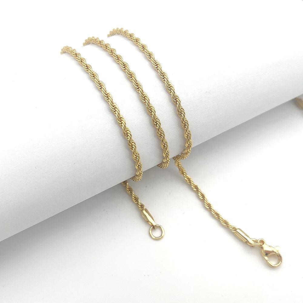 2mm Gold Rope Chain - The Real Jewelry CompanyThe Real Jewelry CompanyNecklaces