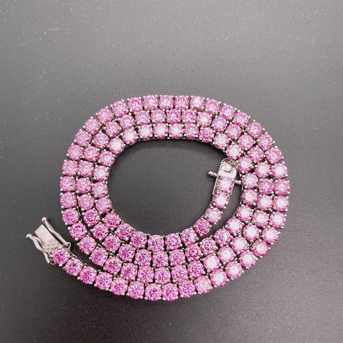 3MM Pink Moissanite Tennis Chain - The Real Jewelry CompanyThe Real Jewelry CompanyNecklaces