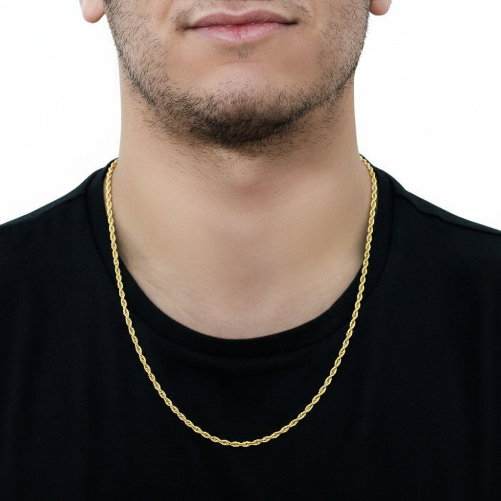 4mm Gold Rope Chain - The Real Jewelry CompanyThe Real Jewelry CompanyNecklaces