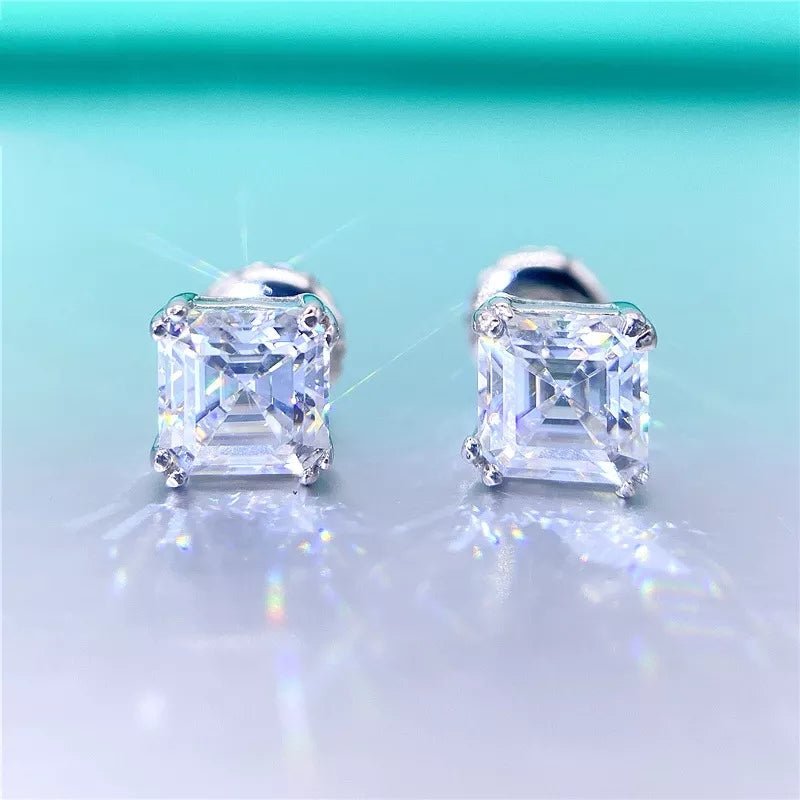 Asscher Cut Moissanite Earrings - The Real Jewelry CompanyThe Real Jewelry CompanyEarrings