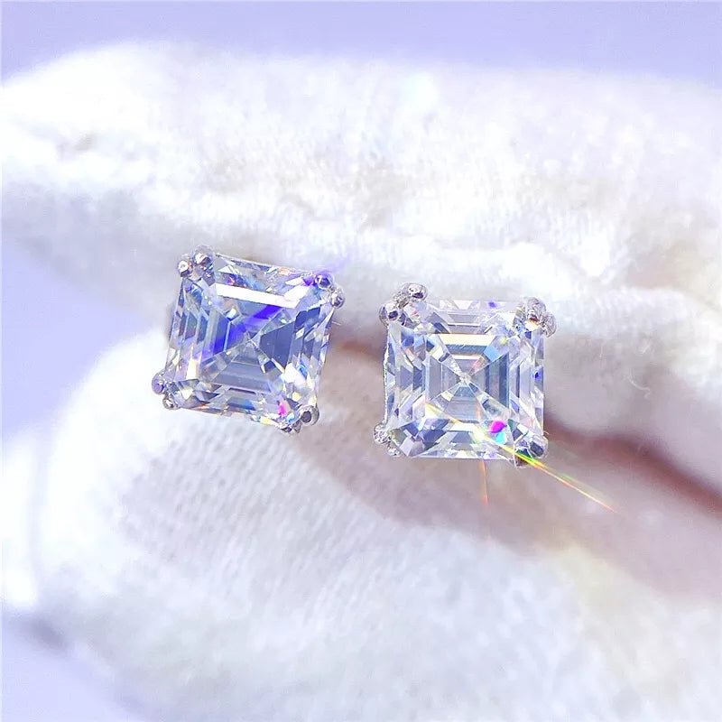 Asscher Cut Moissanite Earrings - The Real Jewelry CompanyThe Real Jewelry CompanyEarrings