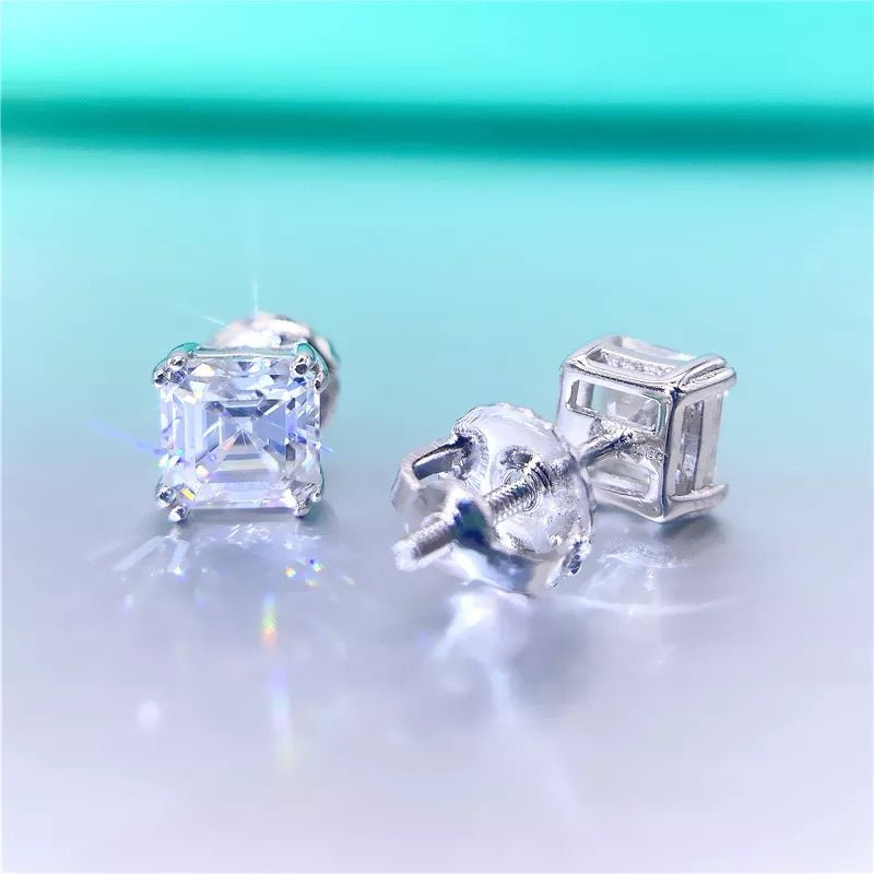 Asscher Cut Moissanite Earrings - The Real Jewelry CompanyThe Real Jewelry CompanyEarrings