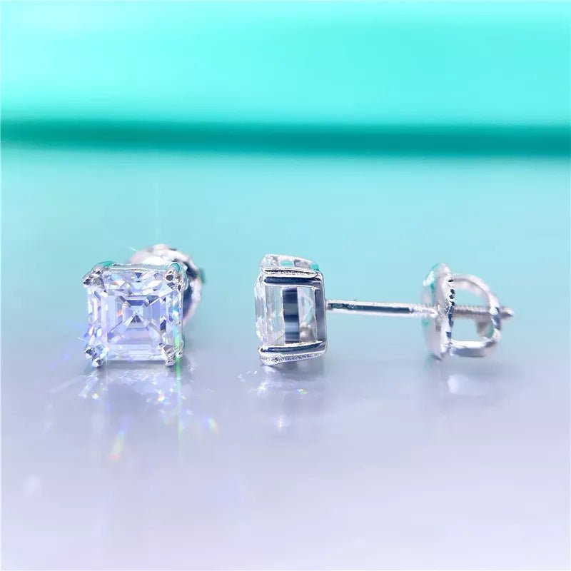 Asscher Cut Moissanite Earrings - The Real Jewelry CompanyThe Real Jewelry CompanyEarrings