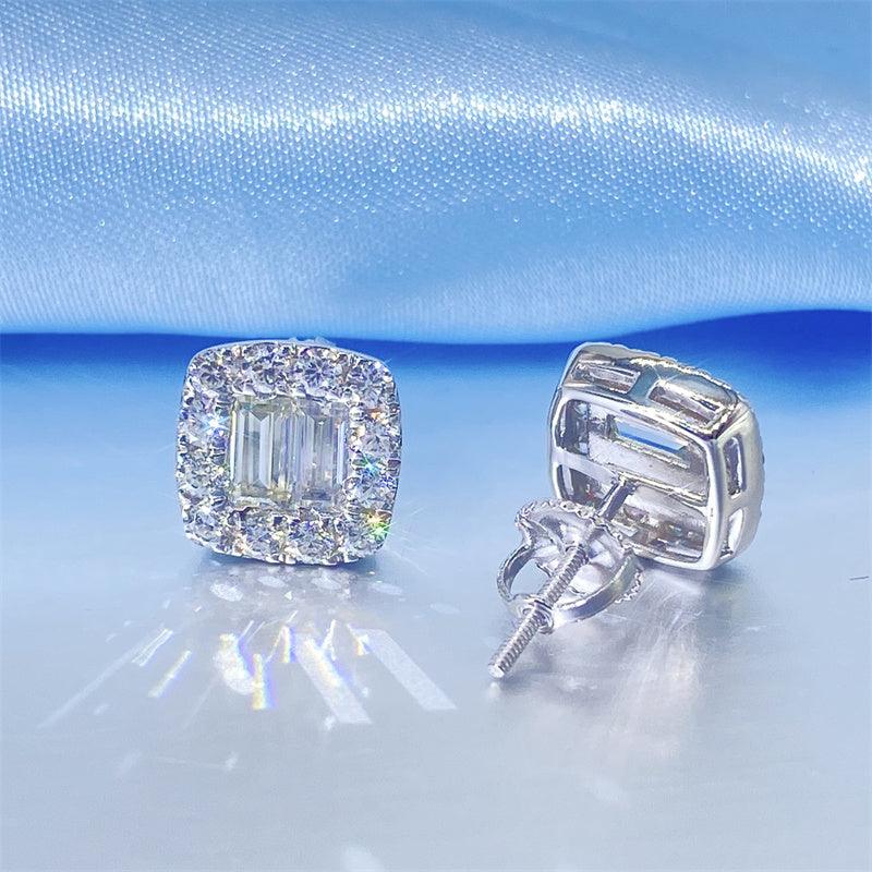 Baguette and Round Cut Moissanite Earrings - The Real Jewelry CompanyThe Real Jewelry CompanyEarrings