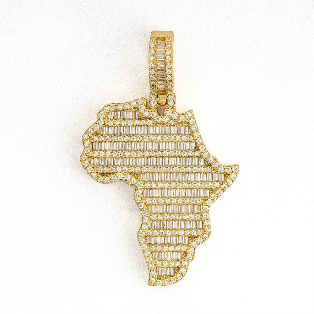 Baguette Moissanite Africa Pendant - The Real Jewelry CompanyThe Real Jewelry Company