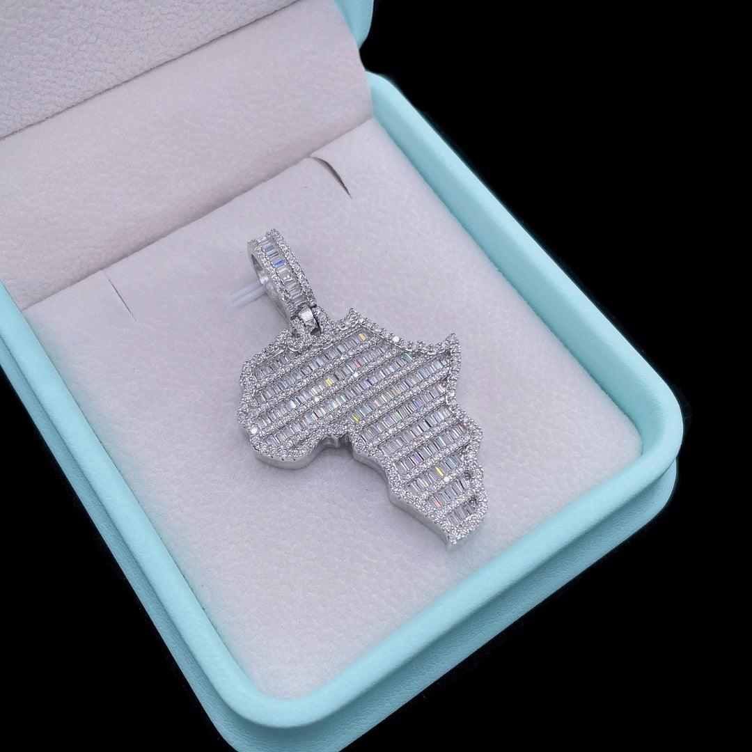 Baguette Moissanite Africa Pendant - The Real Jewelry CompanyThe Real Jewelry Company