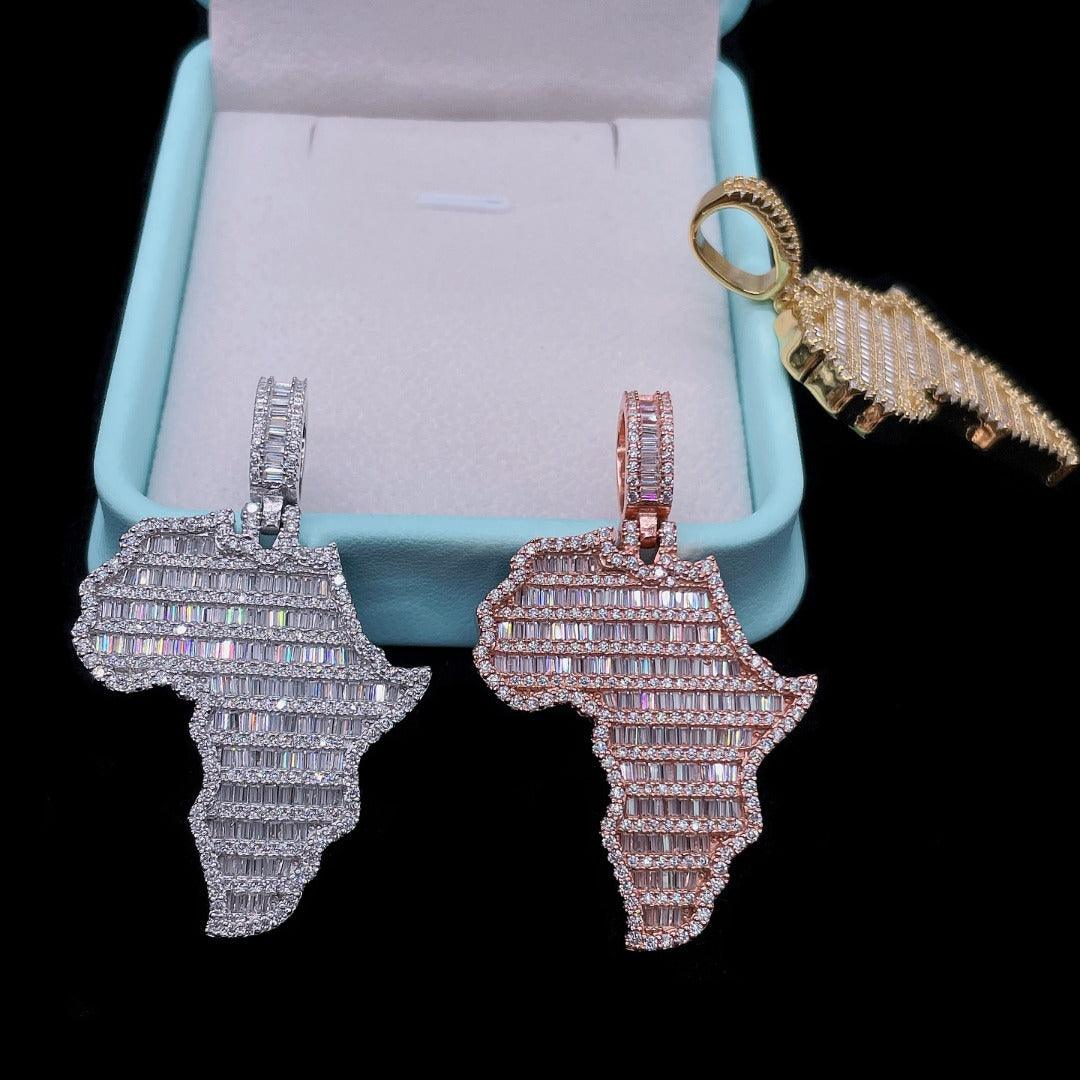 Baguette Moissanite Africa Pendant - The Real Jewelry CompanyThe Real Jewelry Company