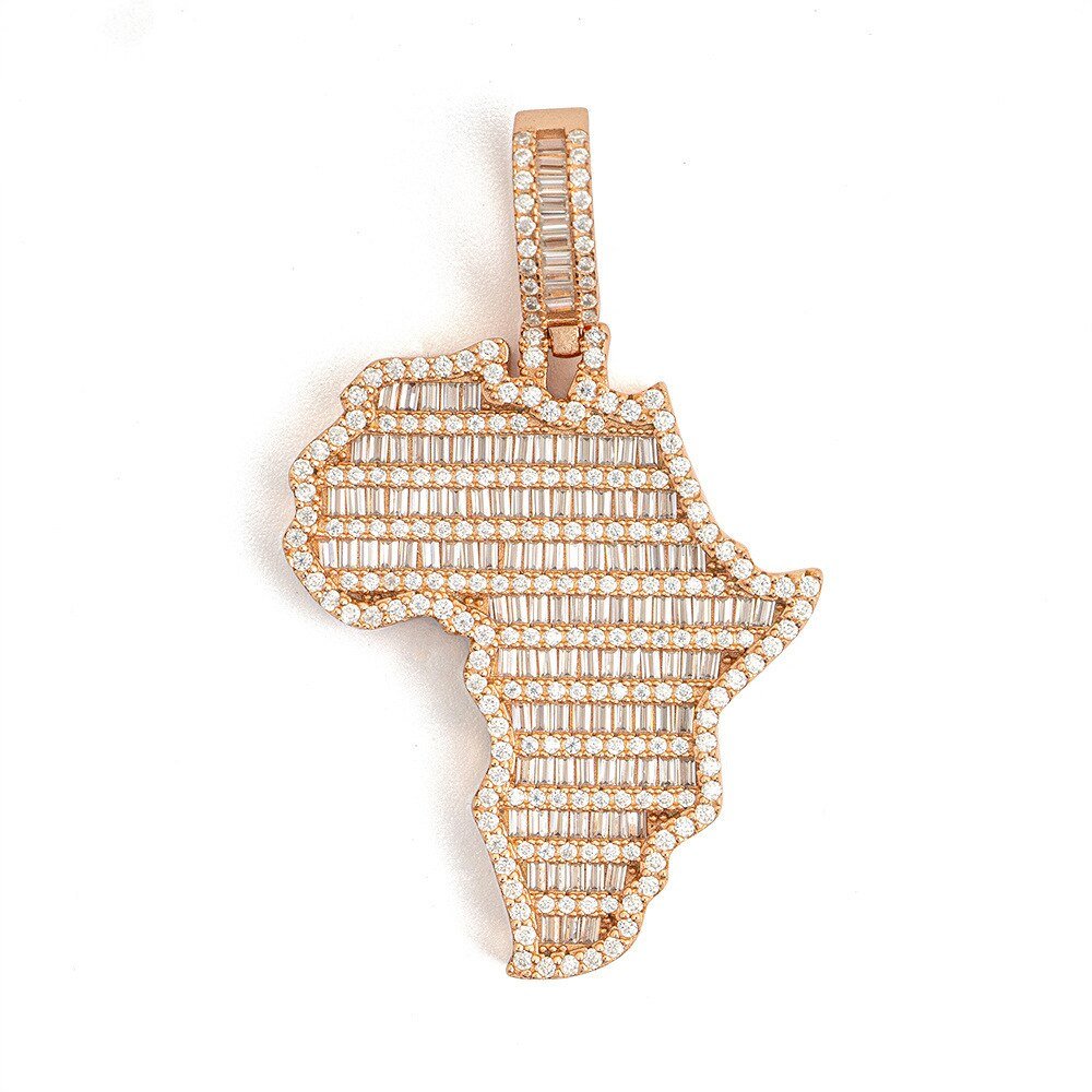 Baguette Moissanite Africa Pendant - The Real Jewelry CompanyThe Real Jewelry Company