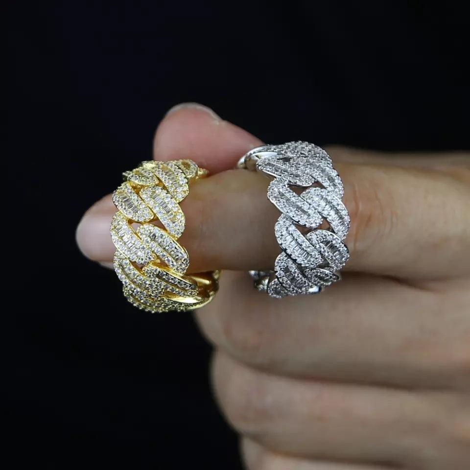 Diamond Cuban Ring, 18K Gold Cuban Link Ring, Diamond Link Ring, Cuban  Diamond Unisex Rings - Etsy