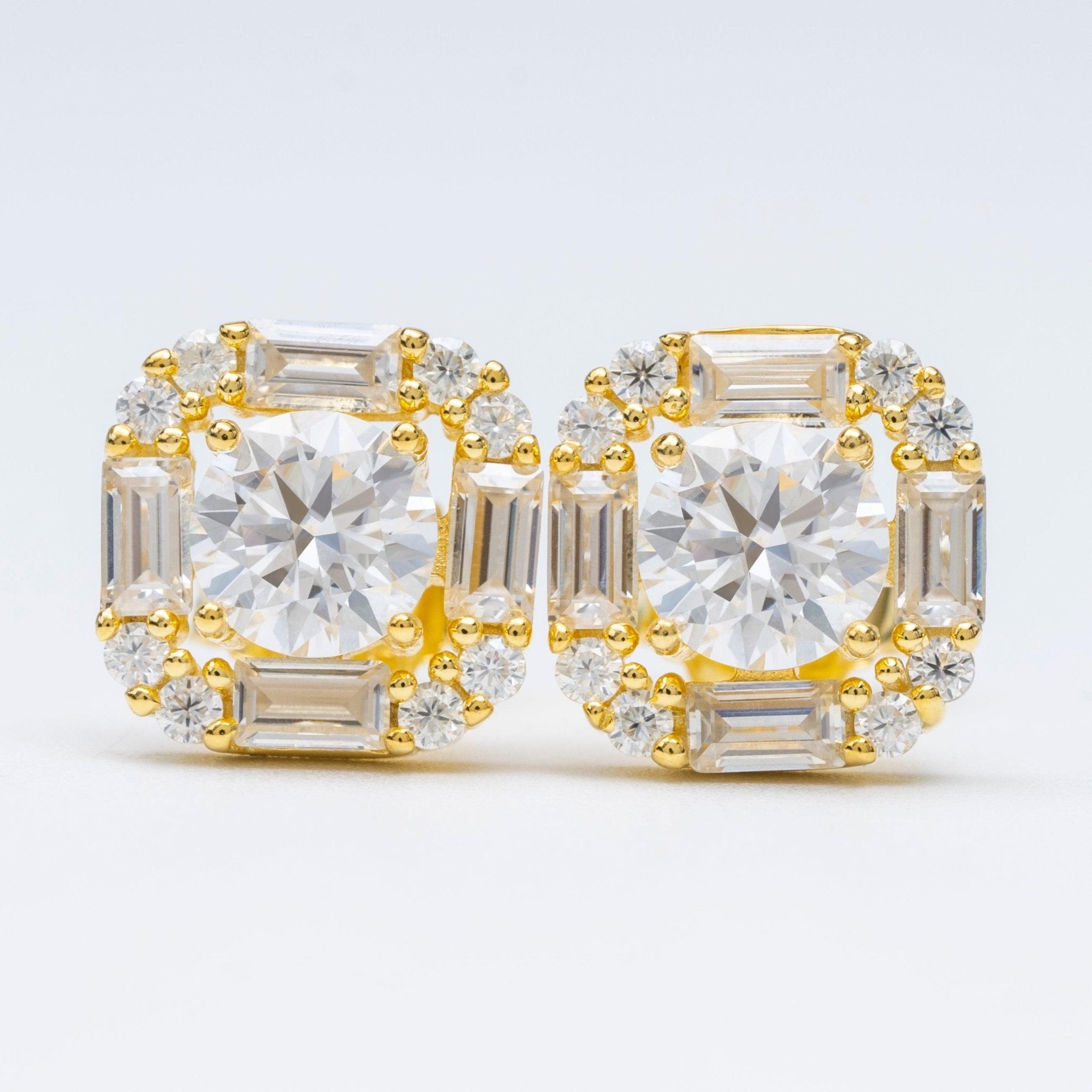 Baguette Moissanite Square Stud Earrings - The Real Jewelry CompanyThe Real Jewelry CompanyEarrings