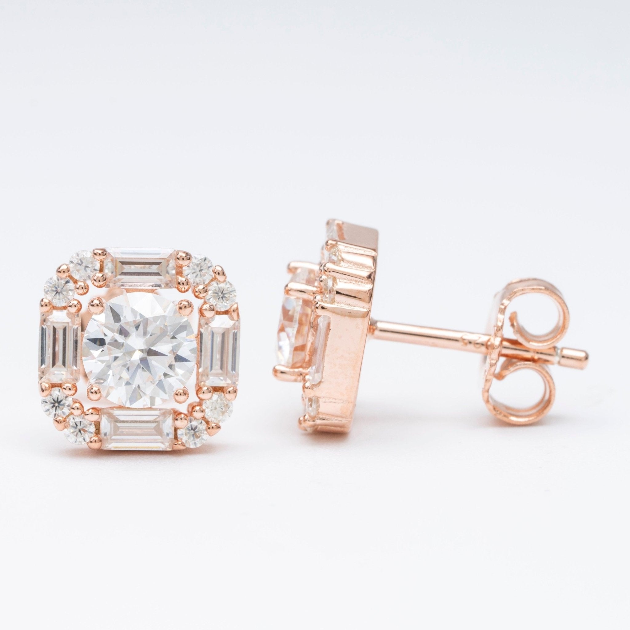 Baguette Moissanite Square Stud Earrings - The Real Jewelry CompanyThe Real Jewelry CompanyEarrings