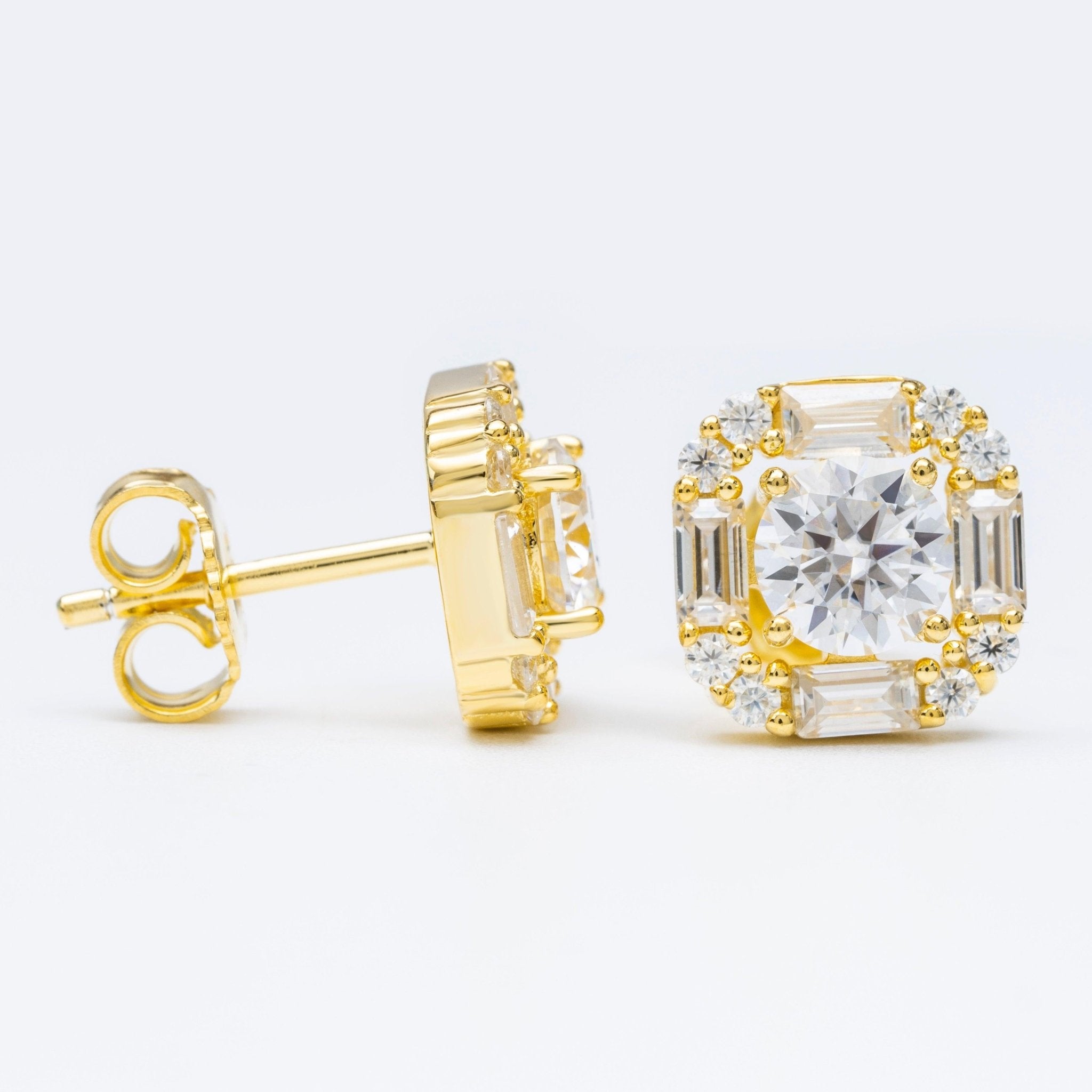 Baguette Moissanite Square Stud Earrings - The Real Jewelry CompanyThe Real Jewelry CompanyEarrings