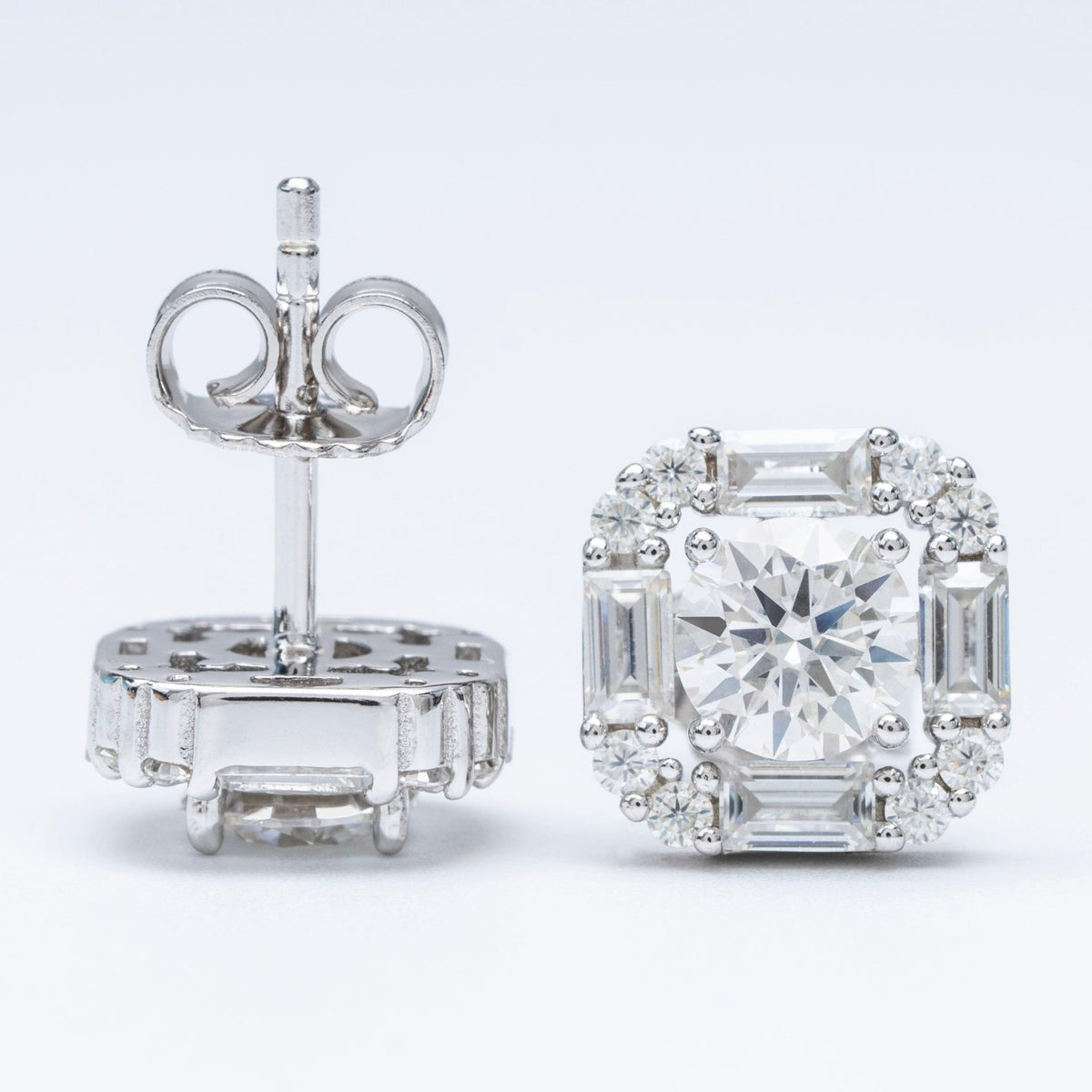 Baguette Moissanite Square Stud Earrings - The Real Jewelry CompanyThe Real Jewelry CompanyEarrings