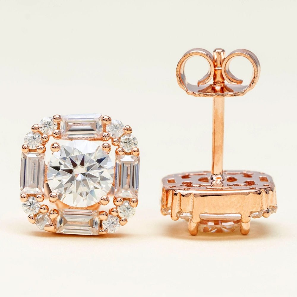 Baguette Moissanite Square Stud Earrings - The Real Jewelry CompanyThe Real Jewelry CompanyEarrings