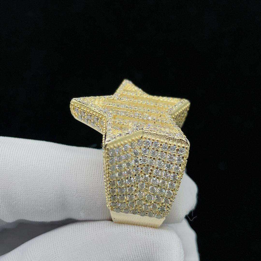 Baguette Moissanite Star Ring