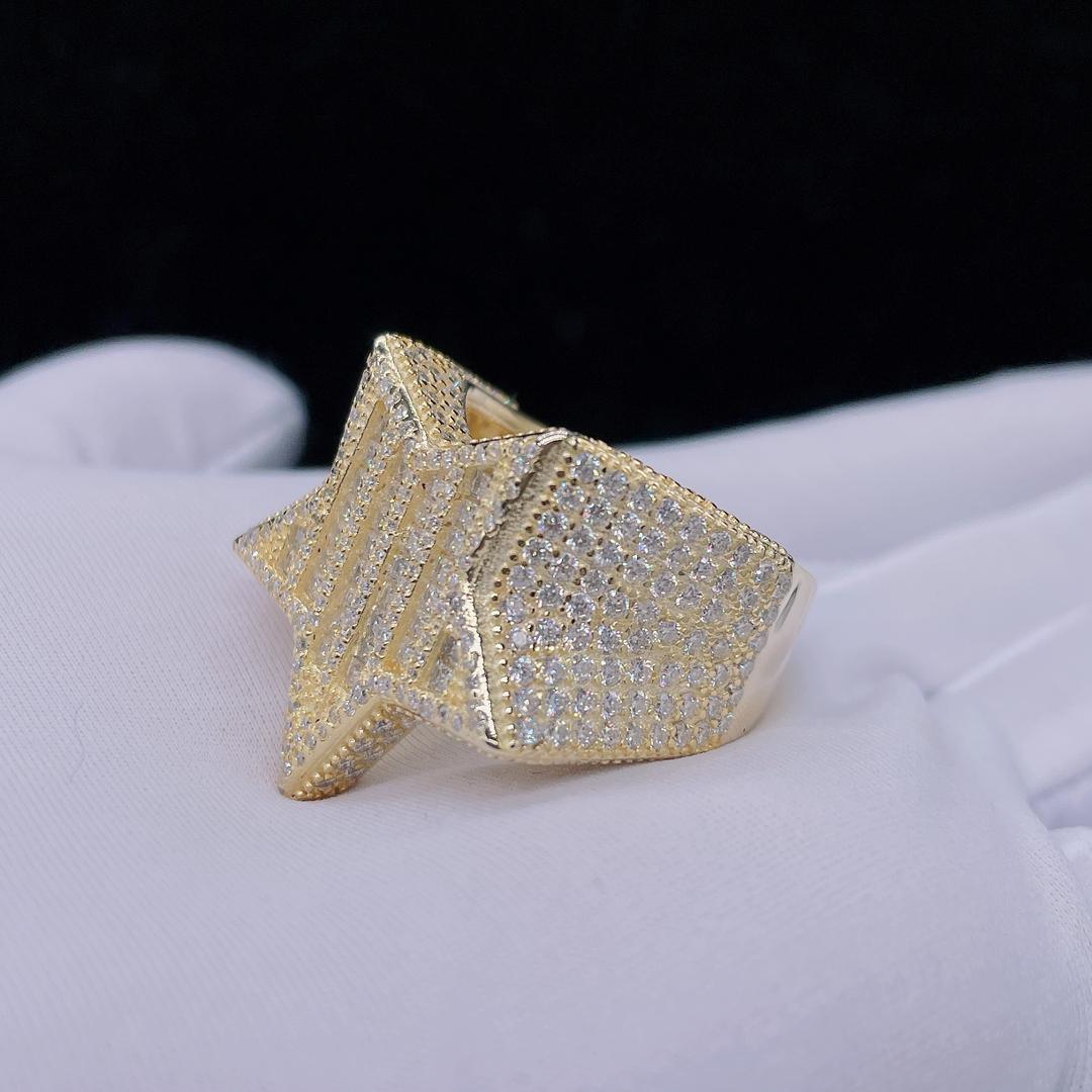 Baguette Moissanite Star Ring