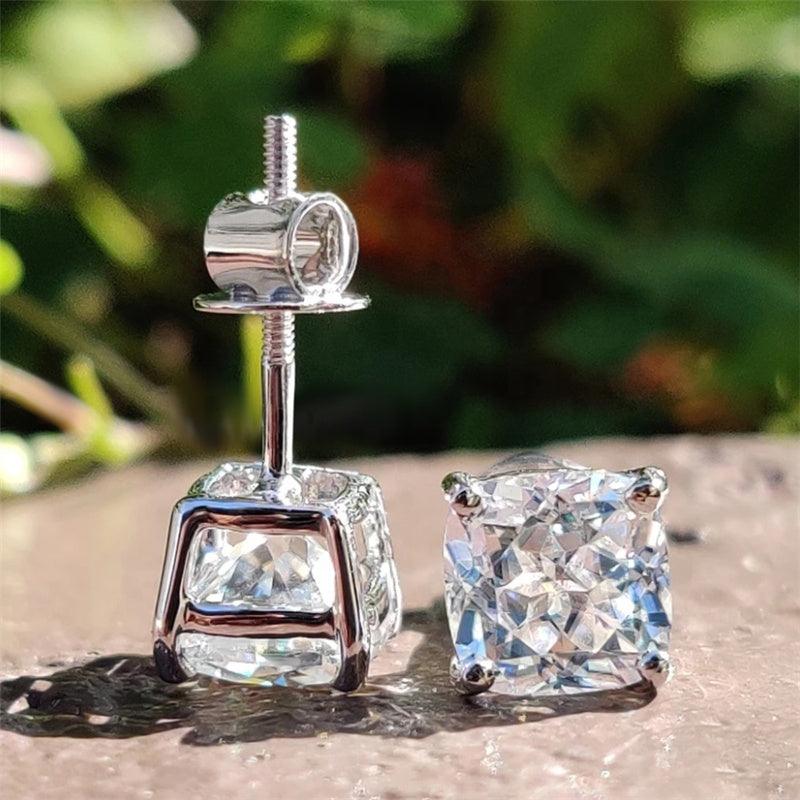 Cushion Cut Moissanite Earrings