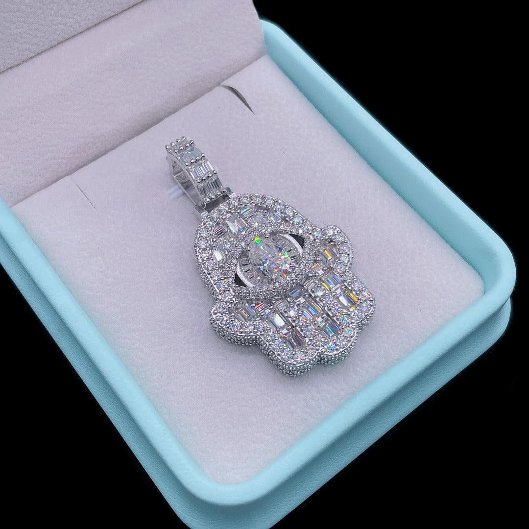 Evil Eye Moissanite Hamsa Pendant - The Real Jewelry CompanyThe Real Jewelry Company