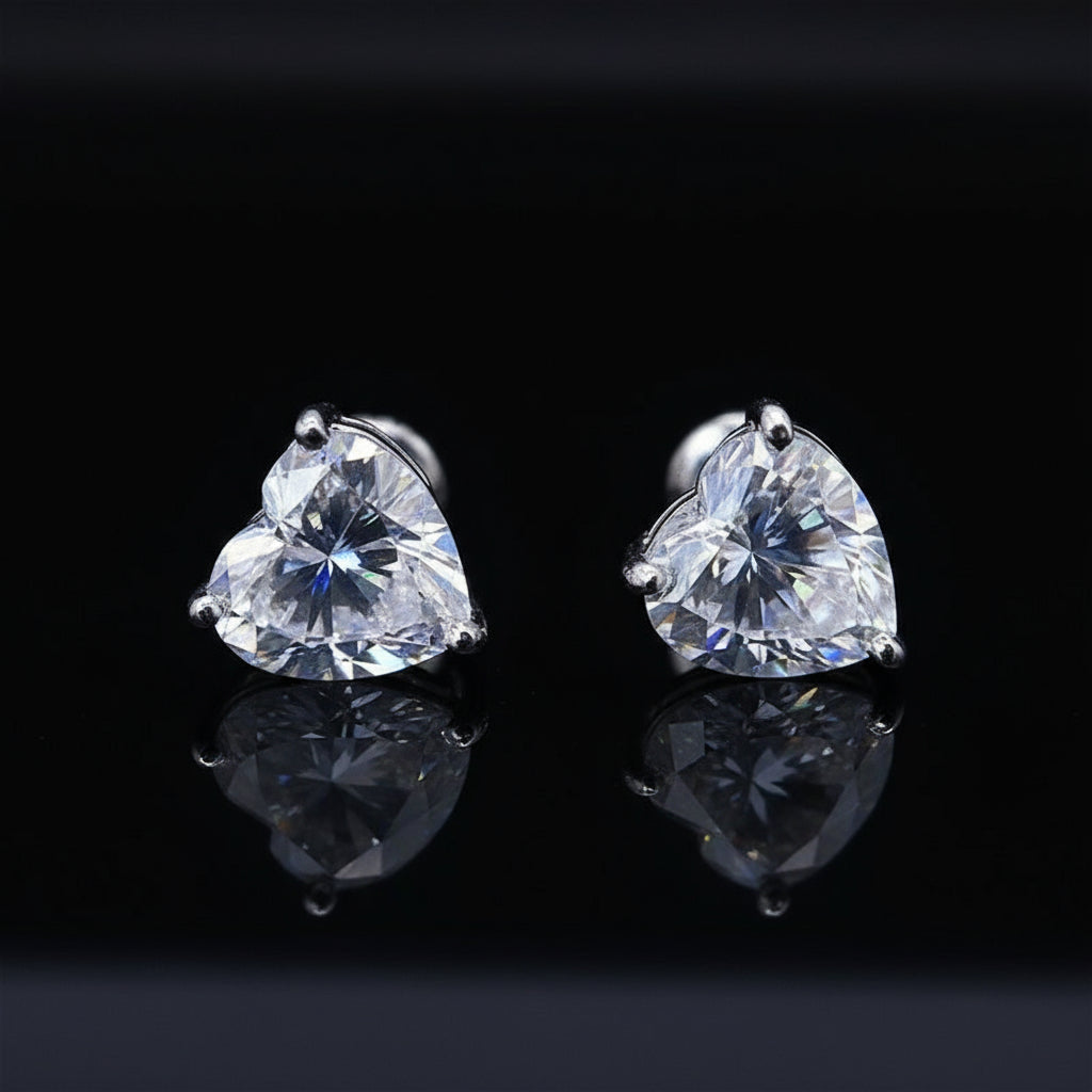Heart Cut Moissanite Earrings - The Real Jewelry Company The Real Jewelry Company Earrings