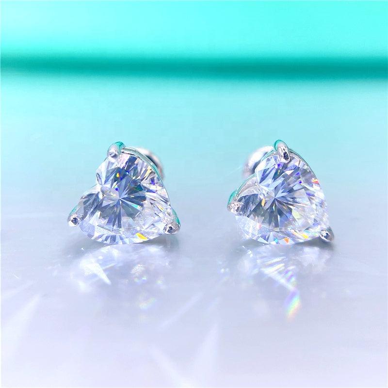 Heart Cut Moissanite Earrings - The Real Jewelry CompanyThe Real Jewelry CompanyEarrings