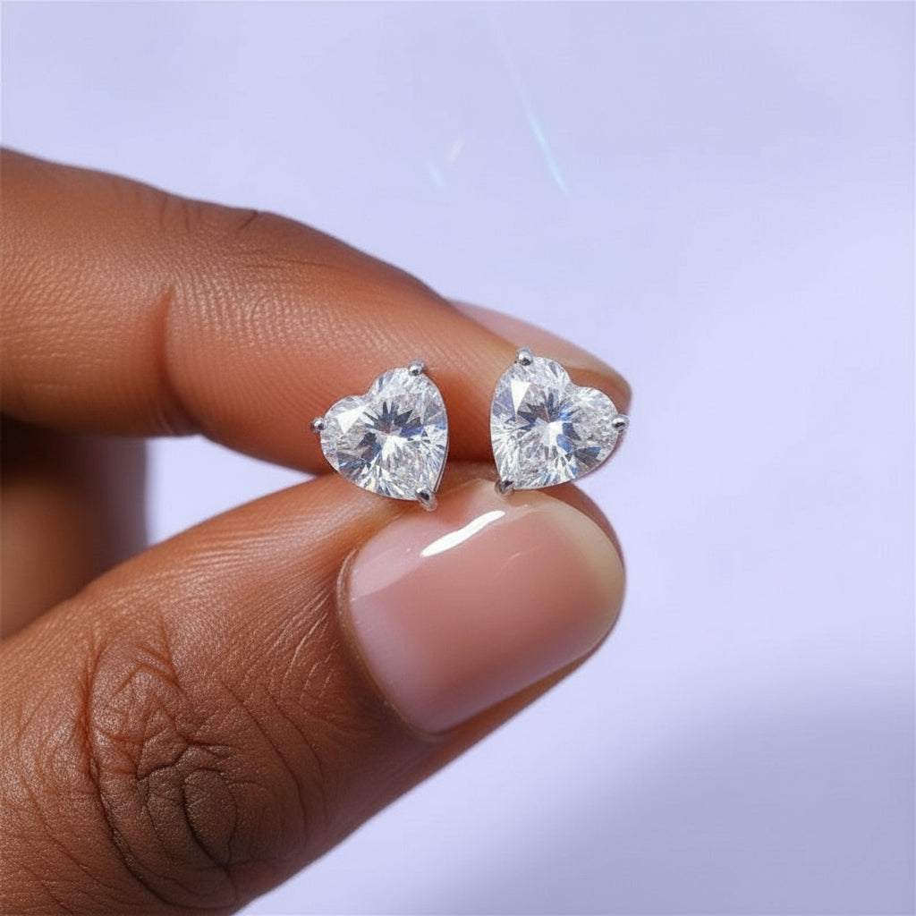 Heart Cut Moissanite Earrings - The Real Jewelry CompanyThe Real Jewelry CompanyEarrings