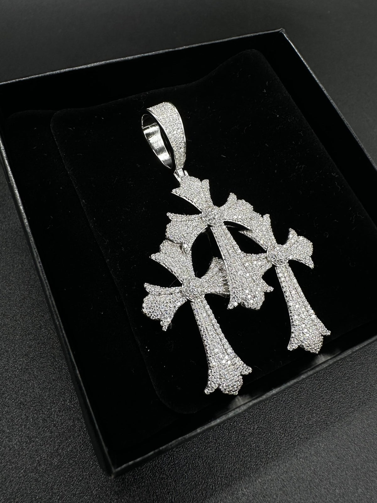 Holy Trinity Moissanite Cross Pendant - The Real Jewelry CompanyThe Real Jewelry Company