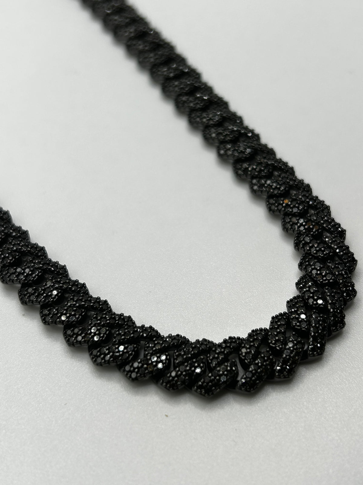 Cuban link deals chain black diamond