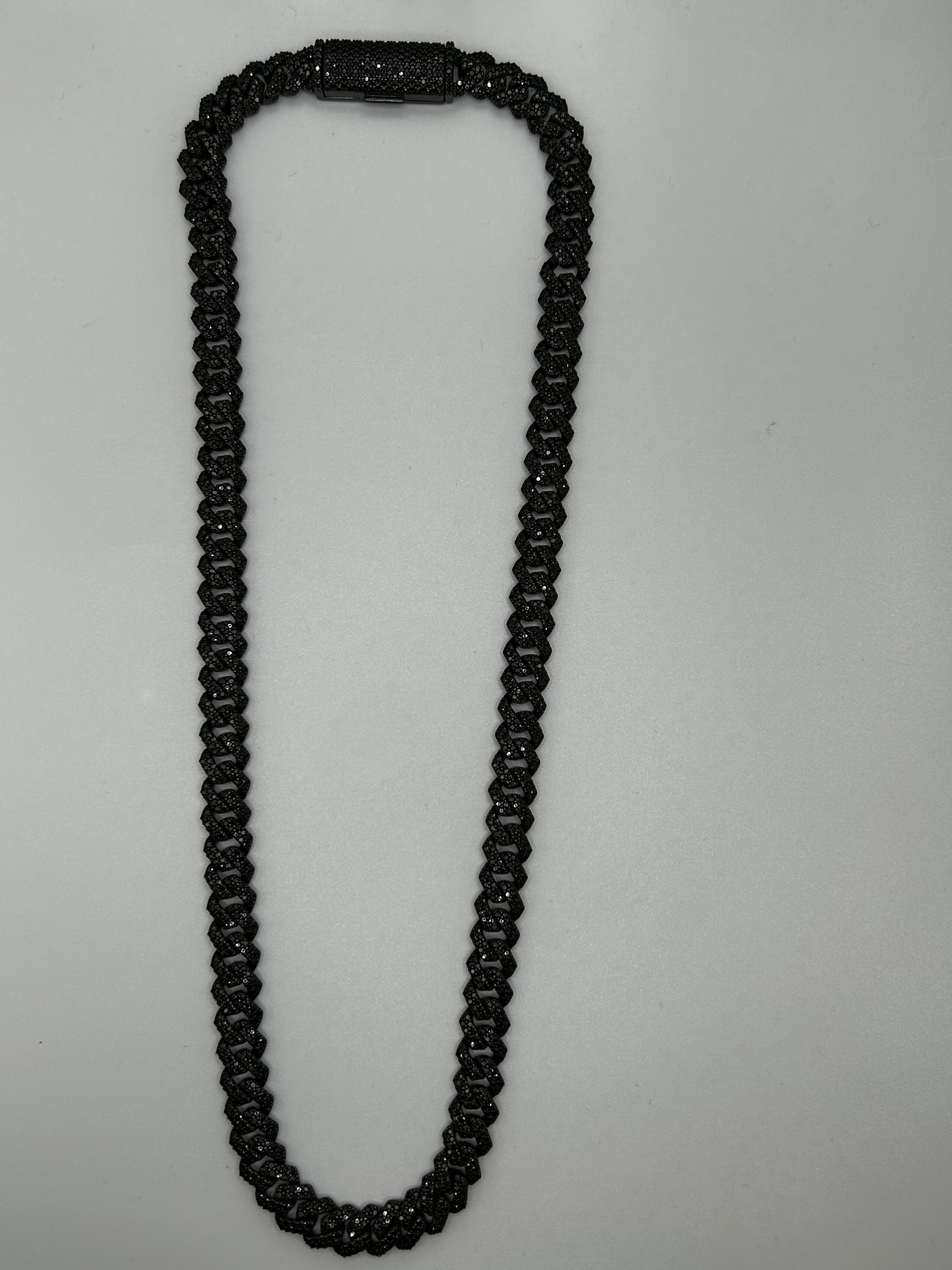 10mm Blackout Moissanite Cuban Link Chain