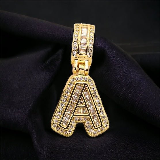 Moissanite Baguette Letter Pendant - The Real Jewelry CompanyThe Real Jewelry CompanyCharms & Pendants