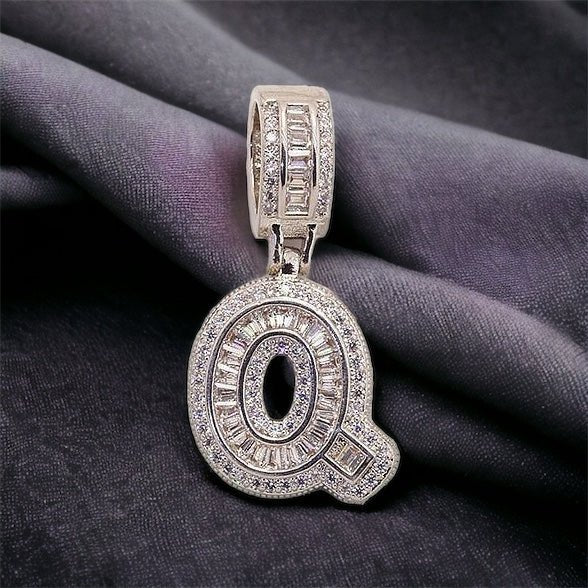 Moissanite Baguette Letter Pendant - The Real Jewelry CompanyThe Real Jewelry CompanyCharms & Pendants