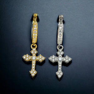 Moissanite Cross Hoop Earrings - The Real Jewelry CompanyThe Real Jewelry CompanyEarrings