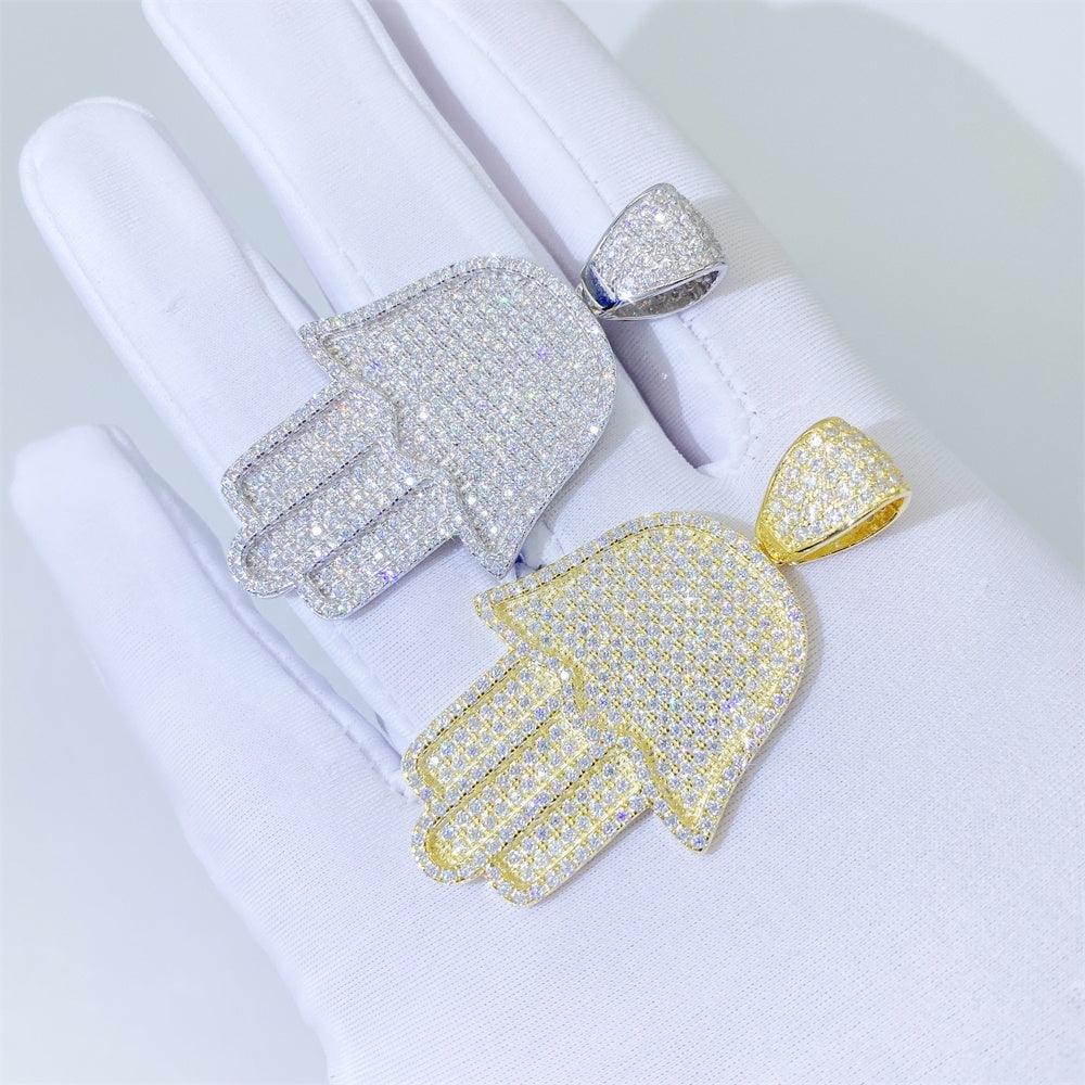 Moissanite Hamsa Hand Pendant - The Real Jewelry CompanyThe Real Jewelry CompanyCharms & Pendants