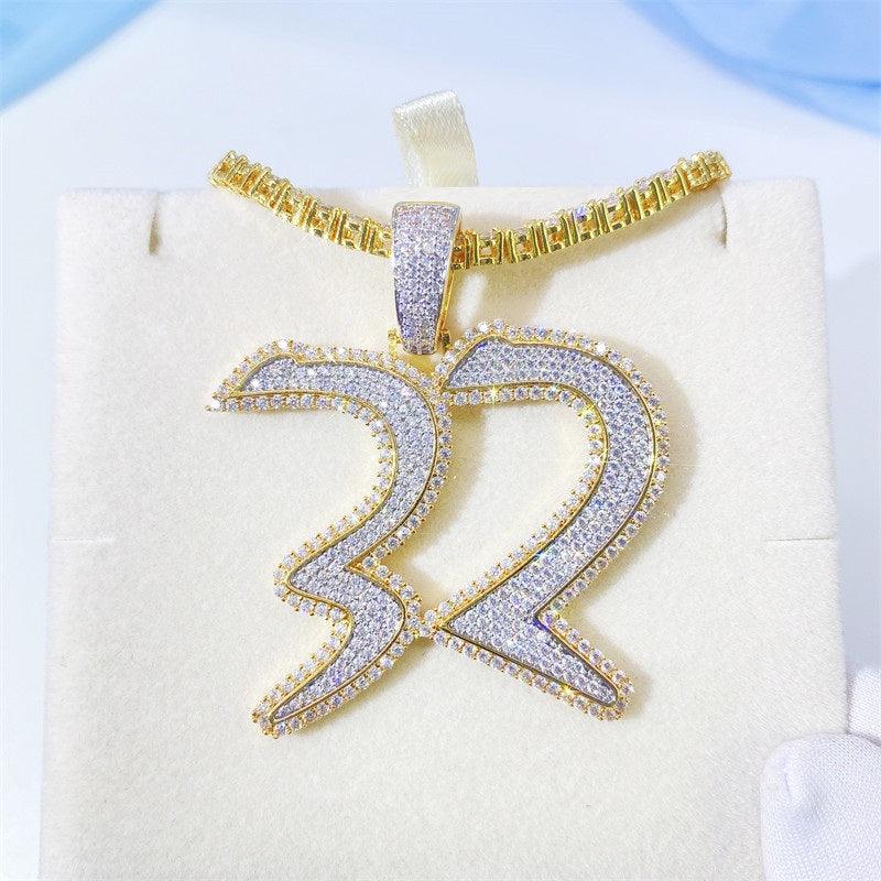 Moissanite Jersey Number Pendant - The Real Jewelry CompanyThe Real Jewelry CompanyCharms & Pendants