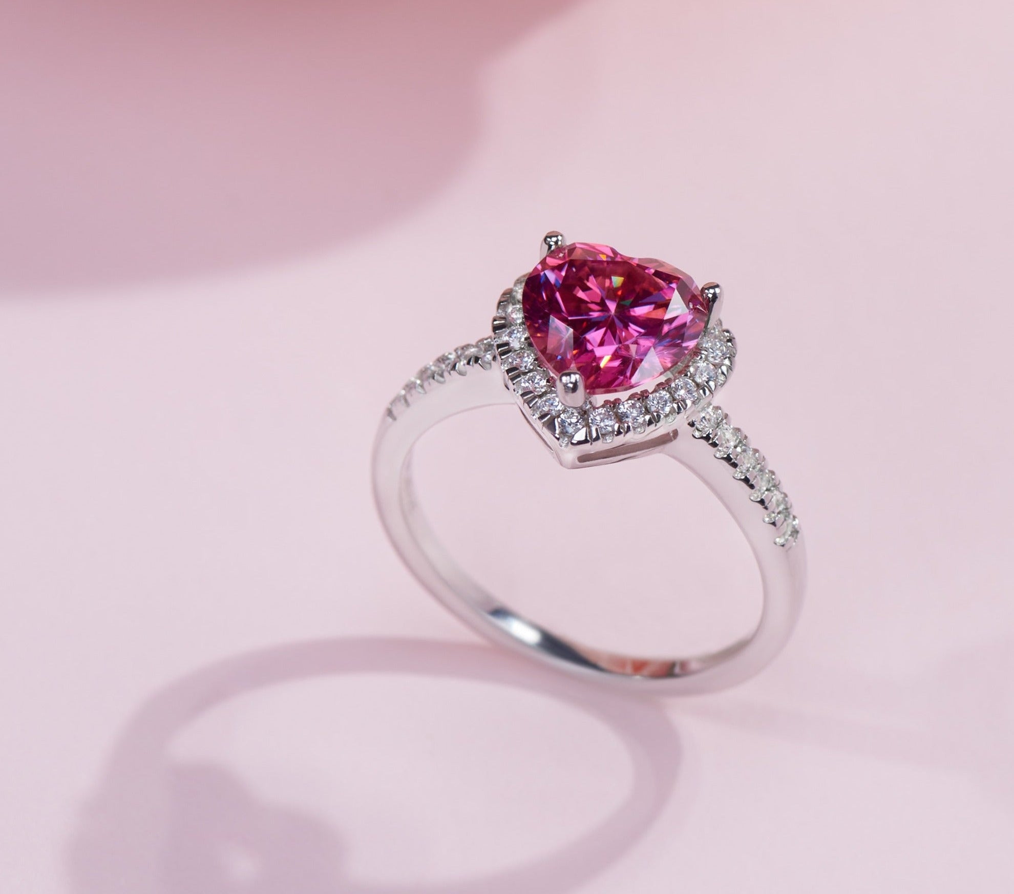 Pink Heart Cut Moissanite Ring - The Real Jewelry CompanyThe Real Jewelry CompanyRings