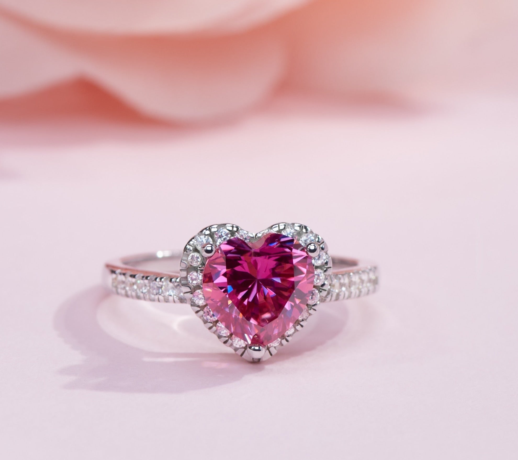 Pink Heart Cut Moissanite Ring - The Real Jewelry CompanyThe Real Jewelry CompanyRings