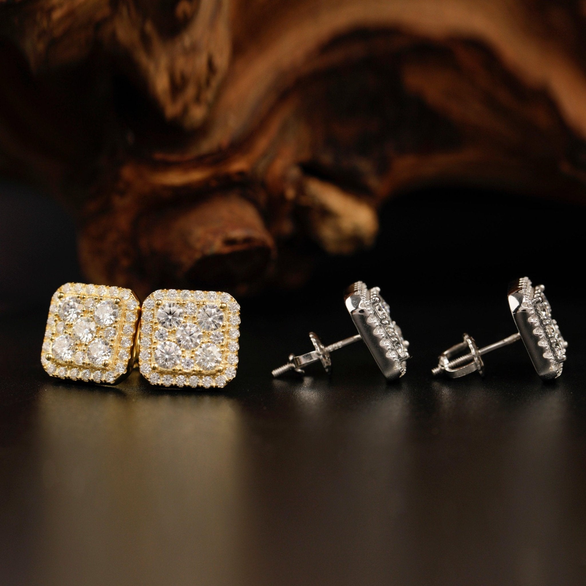 Square Cluster Moissanite Earrings - The Real Jewelry CompanyThe Real Jewelry CompanyEarrings