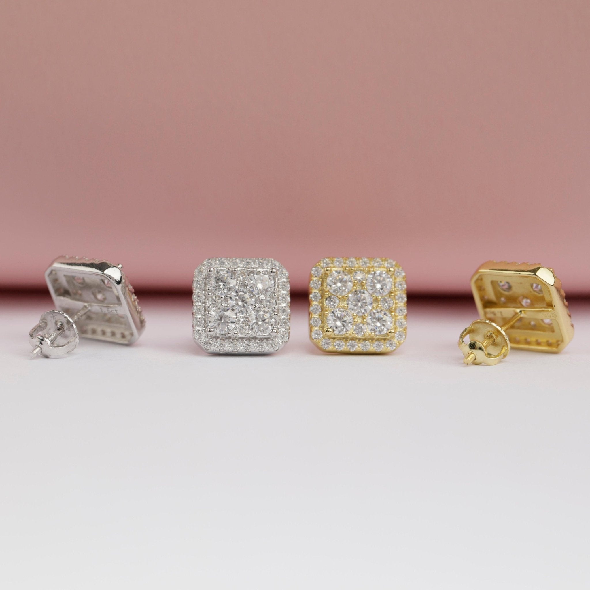 Square Cluster Moissanite Earrings - The Real Jewelry CompanyThe Real Jewelry CompanyEarrings